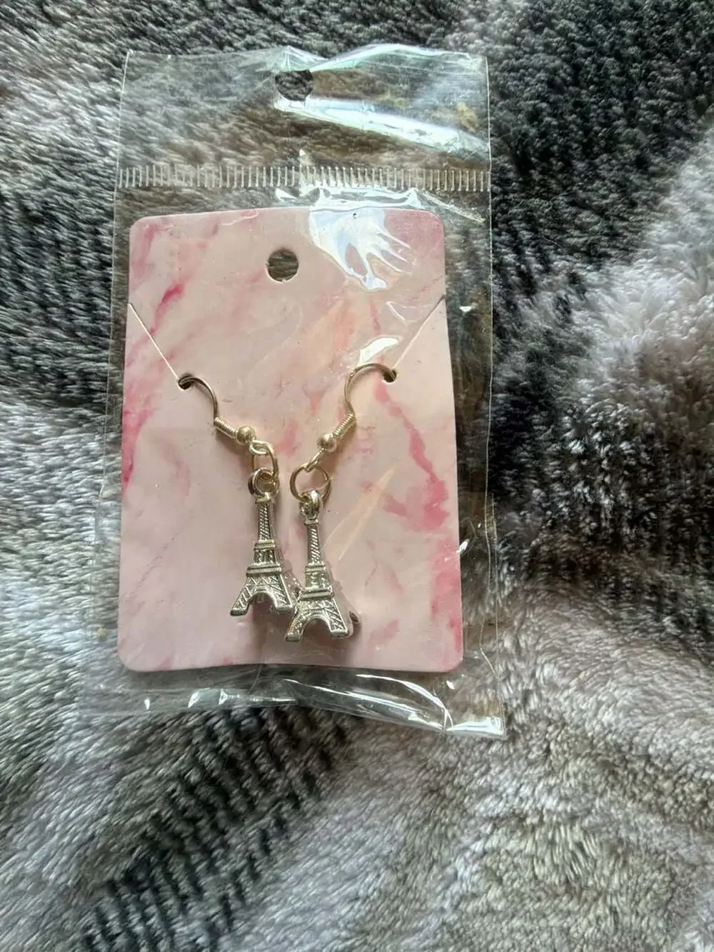 Silver-Tone 3D Eiffel Tower Drop Dangle Earrings